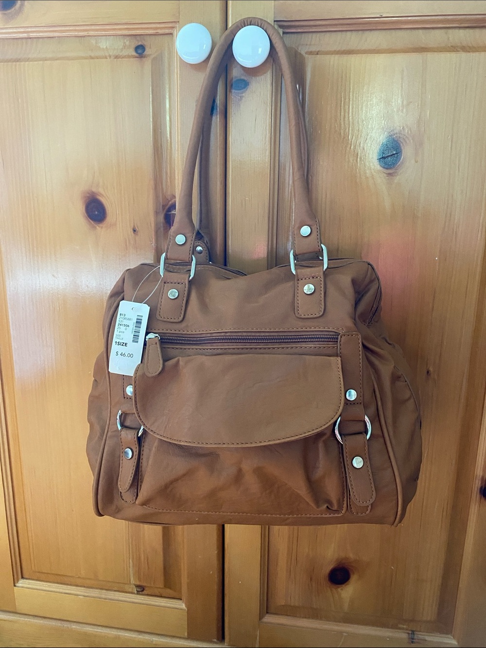 Classic Women's Tote Handbag - Caramel Brown